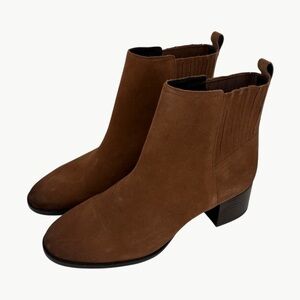 NWOT Sam Edelman Kaiti Block Heel Round Toe Suede Boots | Sz 8.5 | Walnut Brown